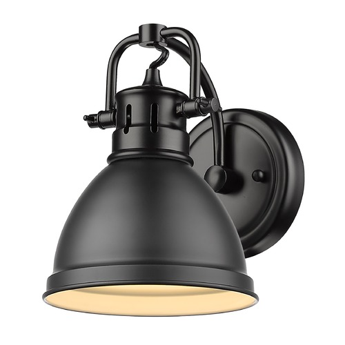 Golden Lighting Duncan Wall Sconce in Matte Black by Golden Lighting 3602-BA1BLK-BLK