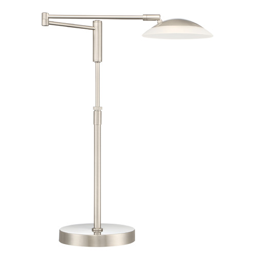 Arnsberg Meran Turbo Satin Nickel LED Swing Arm Lamp with Bowl / Dome Shade