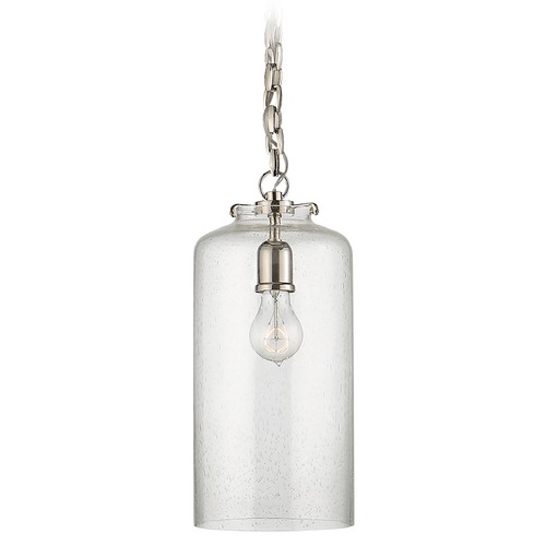 Visual Comfort Signature Collection Thomas OBrien Katie Cylinder Pendant in Nickel by Visual Comfort Signature TOB5226PNG3SG
