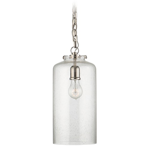 Thomas OBrien Katie Cylinder Pendant in Nickel by Visual Comfort Signature