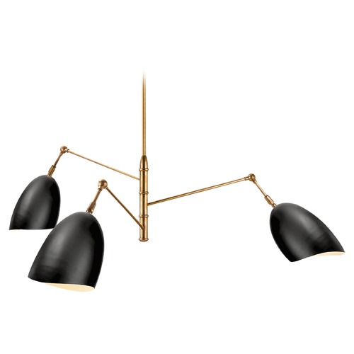 Visual Comfort Signature Collection Aerin Sommerard Medium Chandelier in Brass & Black by Visual Comfort Signature ARN5008HABBLK