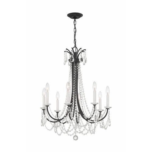 Crystorama Lighting Karrington 26-Inch Chandelier in Matte Black by Crystorama Lighting KAR-90908-MK-CL-MWP