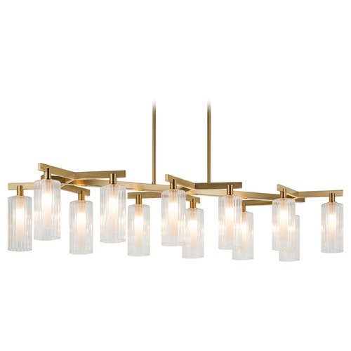 Matteo Lighting Kristof Aged Gold Brass LED Island Light