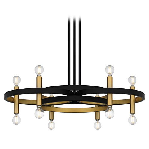 Quoizel Lighting Winsland Matte Black & Gold Chandelier