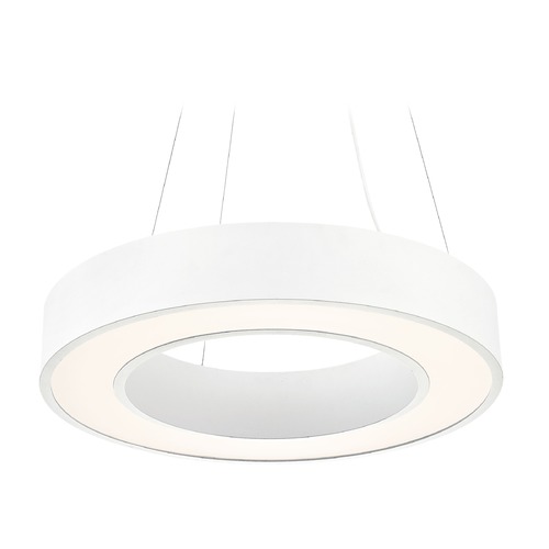 Recesso Lighting by Dolan Designs 23.62-Inch Diameter Modern White LED Drum Pendant Light 3000K 3120 Lumens 10933-05