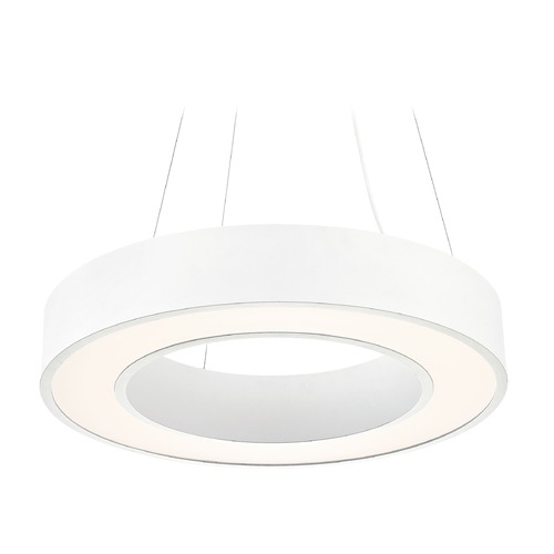23.62-Inch Diameter Modern White LED Drum Pendant Light 3000K 3120 Lumens