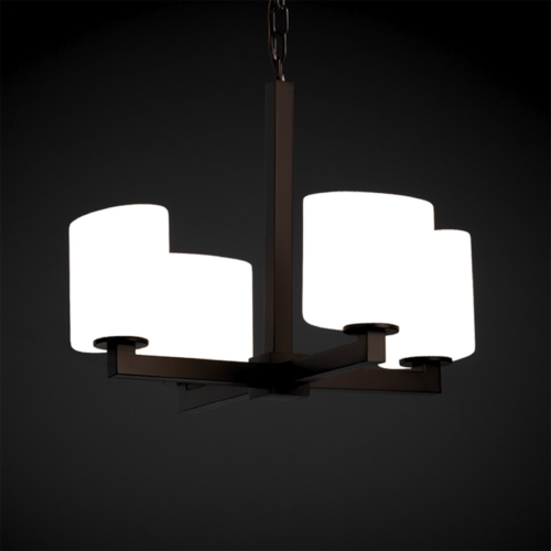 Justice Design Group Justice Design Group Fusion Collection Mini-Chandelier FSN-8829-30-RBON-DBRZ