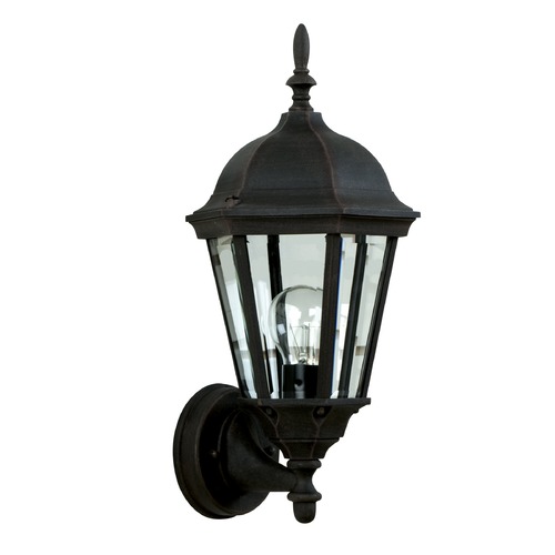 Straight Glass Matte Black Outdoor Wall Light by Craftmade Lighting