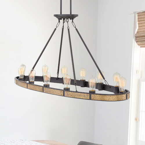 Hinkley Everett 12-Light in Bronze & Heritage Brass Chandelier by Hinkley Lighting 4396BZ