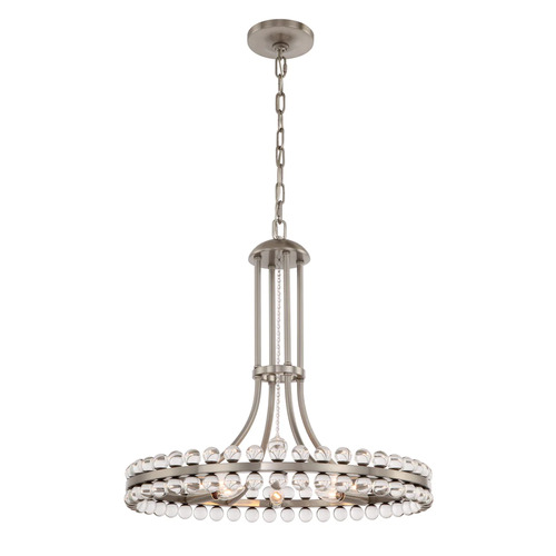 Crystorama Lighting Clover 22.5-Inch Chandelier in Brushed Nickel by Crystorama Lighting CLO-8898-BN