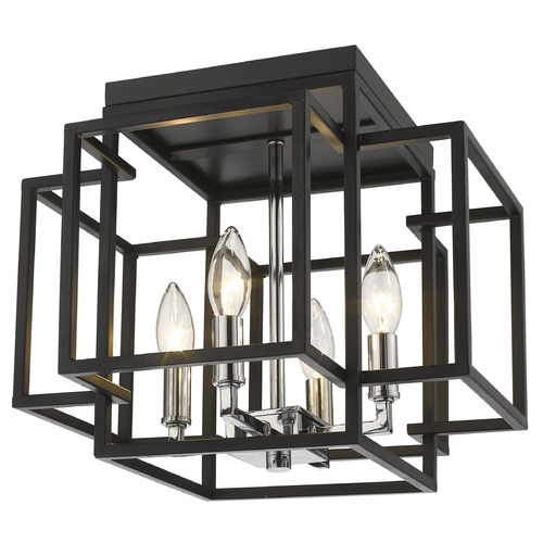 Titania Black & Chrome Flush Mount by Z-Lite