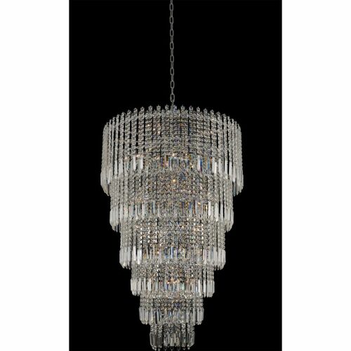 Pandoro 33-Inch Foyer Pendant in Polished Chrome by Allegri Crystal