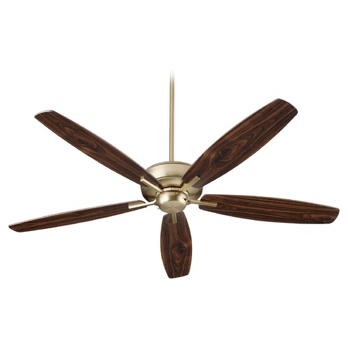Breeze 60-Inch Aged Brass Ceiling Fan Without Light by Quorum Lighting