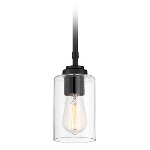 Stowe Flat Black Mini Pendant by Craftmade Lighting