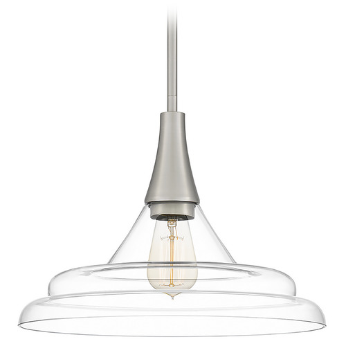 Quoizel Lighting Grayton 14-Inch Pendant in Brushed Nickel by Quoizel Lighting QP5568BN