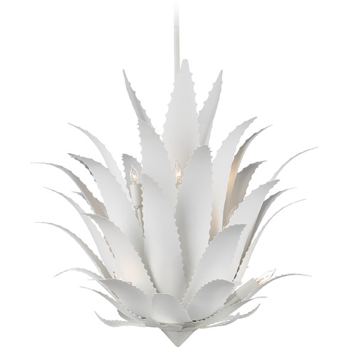 Currey and Company Marjorie Skouras Agave Gesso White LED Chandelier