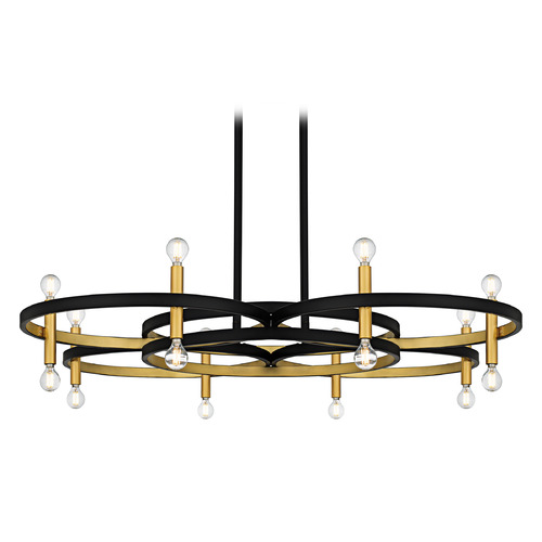 Quoizel Lighting Winsland Matte Black & Gold Chandelier