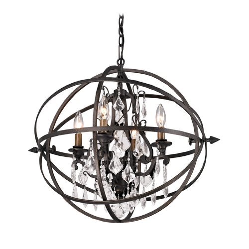 Troy Lighting Byron 20-Inch Crystal Orb Chandelier in Vintage Bronze by Troy Lighting F2995