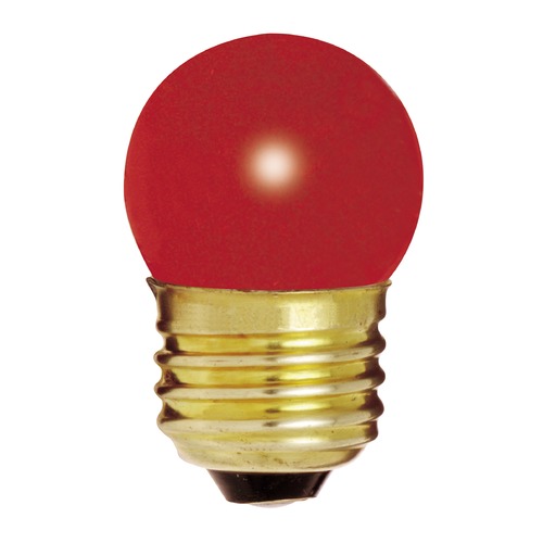 Satco Lighting 7.5W S11 Incandescent E26 Base Bulb in Ceramic Red by Satco Lighting S4511