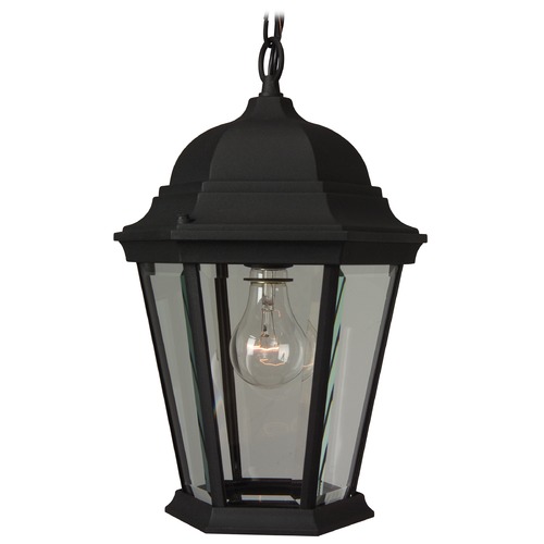 Straight Glass Cast 14.50-Inch-Inch High Outdoor Hanging Light in Matte Black by Craftmade Lighting