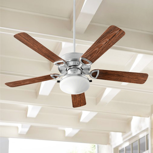 Quorum Lighting Estate Patio Galvanized Ceiling Fan with Light