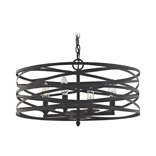 Elk Lighting Elk Lighting Vorticy Oil Rubbed Bronze Pendant Light with Drum Shade 81185/4