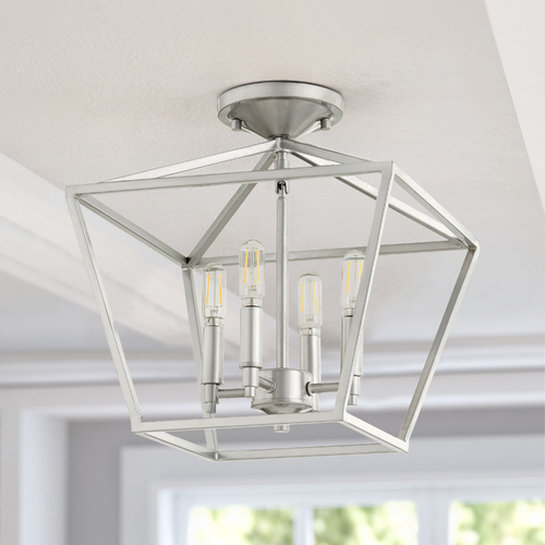 Gabriel Classic Nickel Semi-Flush Mount by Quorum Lighting