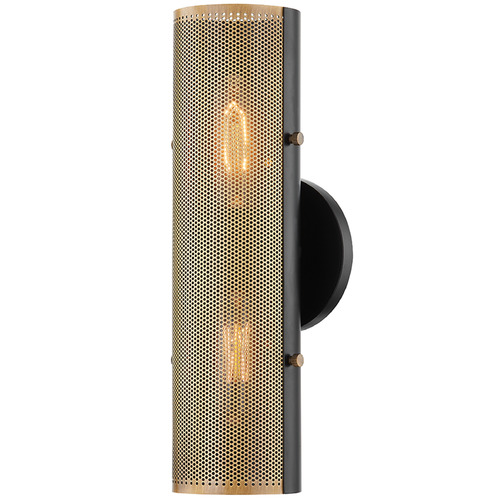 Troy Lighting Mikka Patina Brass & Soft Black LED Sconce