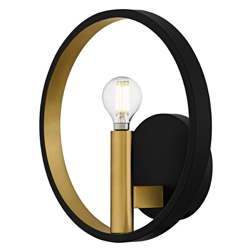Quoizel Lighting Winsland Matte Black & Gold Sconce