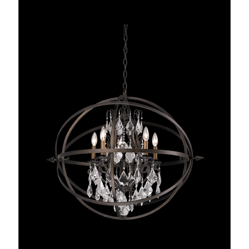 Troy Lighting Byron 26.25-Inch Crystal Orb Chandelier in Vintage Bronze by Troy Lighting F2996