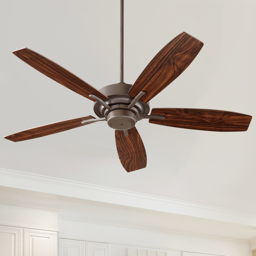 52-Inch Soho Oiled Bronze Fan with Oiled Bronze/Walnut Blades by Quorum Lighting