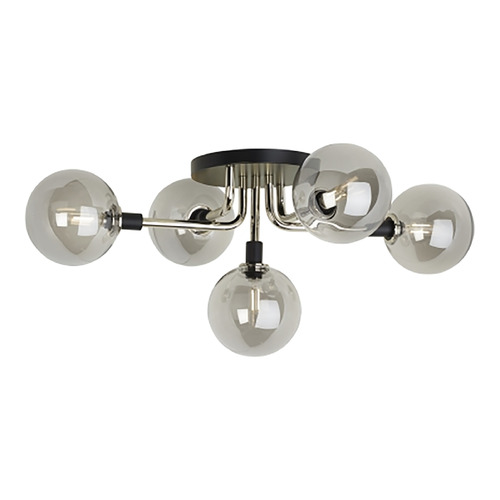 Visual Comfort Modern Collection Viaggio LED Flush Mount in Polished Nickel & Smoke by Visual Comfort Modern 700FMVGOSN-LED927