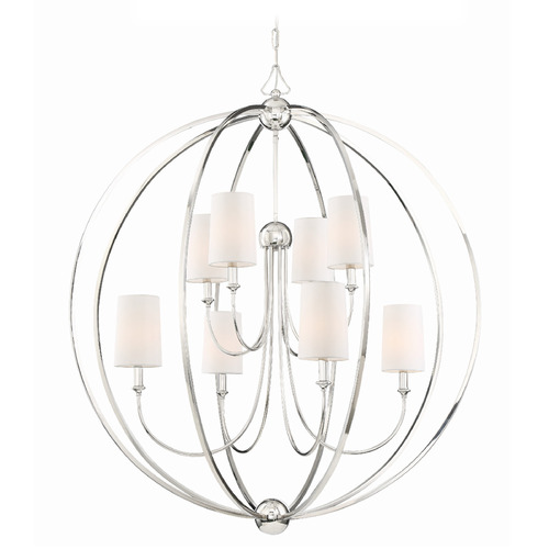 Crystorama Lighting Sylvan Polished Nickel Pendant Light with Cylindrical Shade