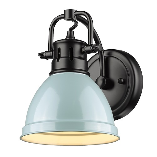 Duncan Wall Sconce in Matte Black & Seafoam by Golden Lighting