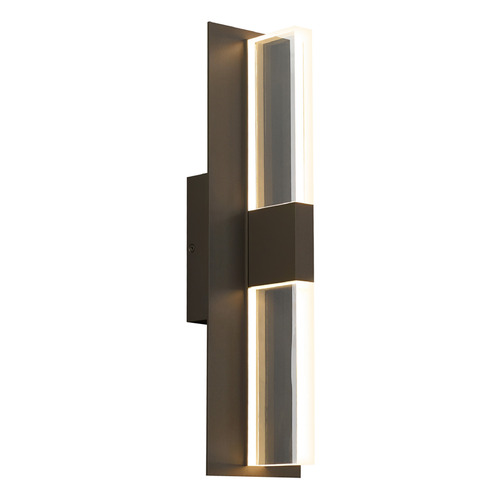 Visual Comfort Modern Collection Lyft 18-In 2700K LED Outdoor Light in Bronze with In-Line Fuse by VC Modern 700OWLYT82718CZUNVSLF