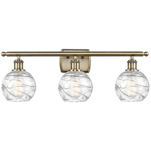 Innovations Lighting Small Deco Swirl Antique Brass Bathroom Light by Innovations Lighting 516-3W-AB-G1213-6