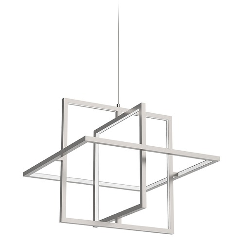 Mondrian 19.375-Inch Adjustable LED Pendant in Brushed Nickel by Kuzco Lighting