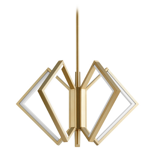 Acadia 25-Inch LED Chandelier in Aged Brass by Oxygen Lighting