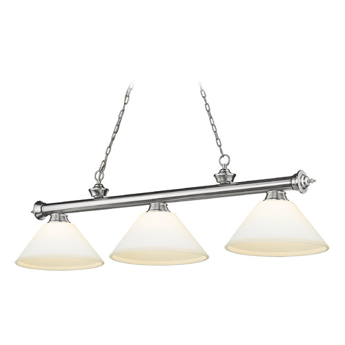 Z-Lite Cordon Brushed Nickel Billiard Light by Z-Lite 2306-3BN-AMO14