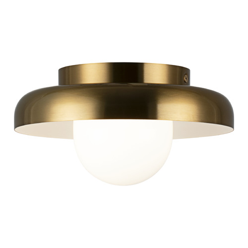 Matteo Lighting Matteo Lighting Creston Aged Gold Brass LED Flushmount Light X34401AGOP