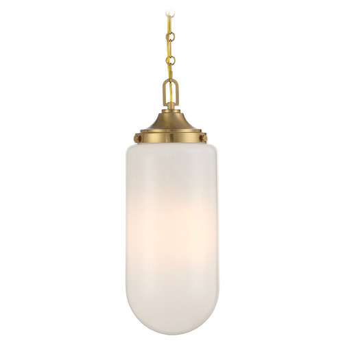 Savoy House Lighting Bryant Warm Brass Mini-Pendant Light with Cylindrical Shade