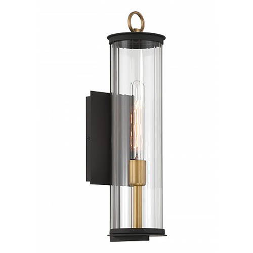 Minka Lavery Lru Cara Dark Matte Black & Painted Legacy Brass Outdoor Wall Light