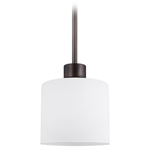 Canfield Burnt Sienna Mini Pendant with Cylindrical Shade by Generation Lighting
