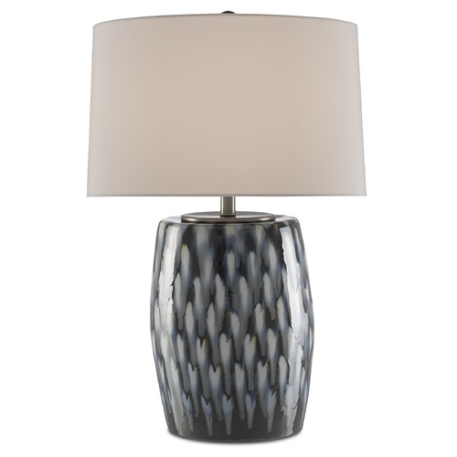 Currey and Company Lighting Currey and Company Milner Indigo / Cloud Table Lamp with Drum Shade 6000-0456