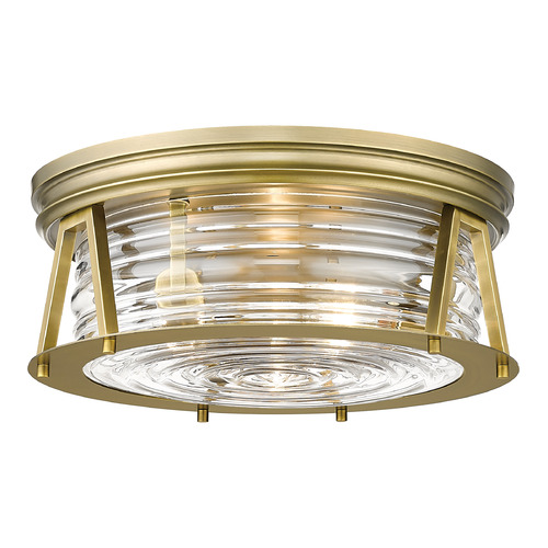 Z-Lite Cape Harbor Rubbed Brass Flush Mount by Z-Lite 491F3-RB