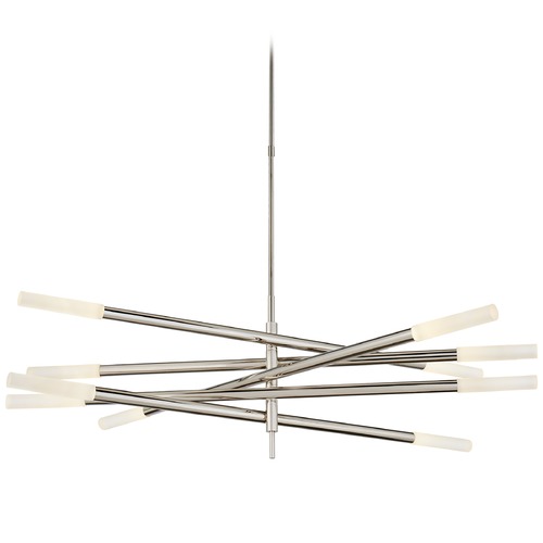 Visual Comfort Signature Collection Kelly Wearstler Rousseau Chandelier in Nickel by Visual Comfort Signature KW5587PNEC