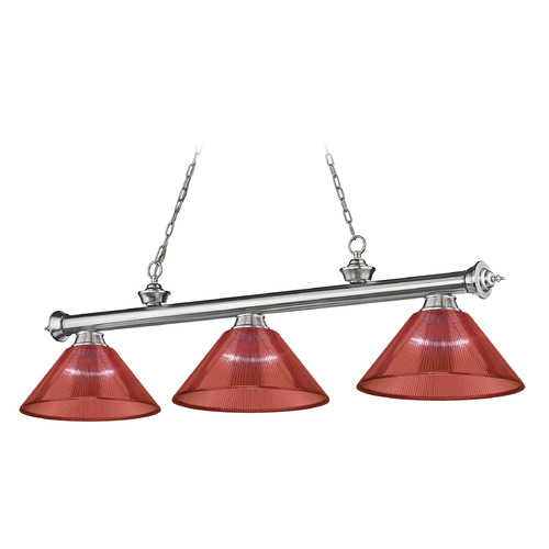 Z-Lite Cordon Brushed Nickel Billiard Light by Z-Lite 2306-3BN-ARBG