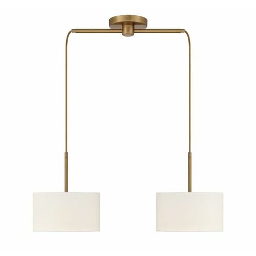 Meridian 2-Light Linear Chandelier in Natural Brass by Meridian M100109NB