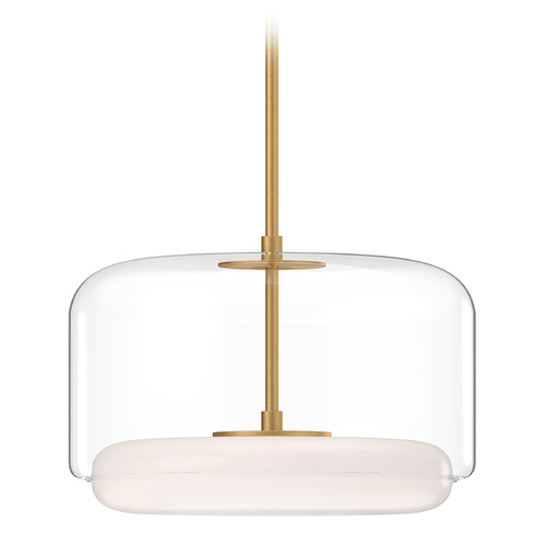 Kuzco Lighting Enkel Brushed Gold LED Pendant Light with Drum Shade