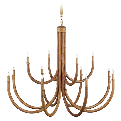 Currey and Company Samsara Natural & Saddle Tan Chandelier